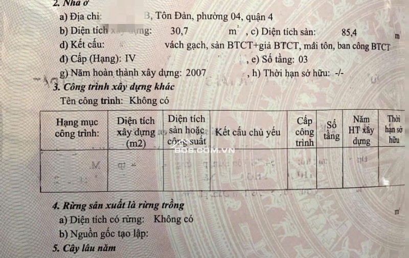 BÁN NHÀ HẺM 368 TÔN ĐẢN P4 QUẬN 4 Giá 3,9 tỷ