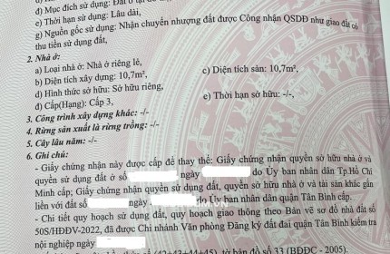 Bán Nhà  Cộng Hòa , P.13, Q. Tân Bình, HCM, 77m2,  10.8 tỷ