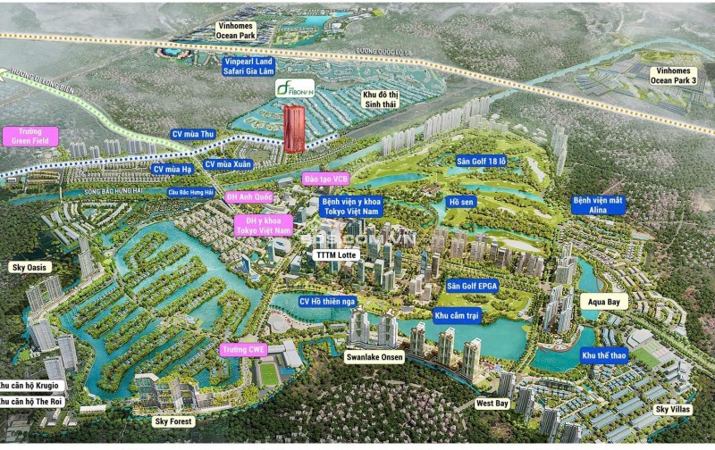 Bán căn hộ 2 phòng ngủ diện tích 79 m2 mặt view trực diện sông Bắc Hưng Hải toà Fibonan - Ecopark