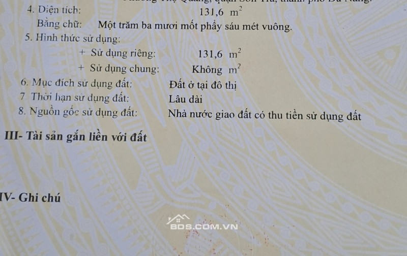 Bán lô đất đẹp đường 7,5m Phan Bá Phiến cách biển 300m