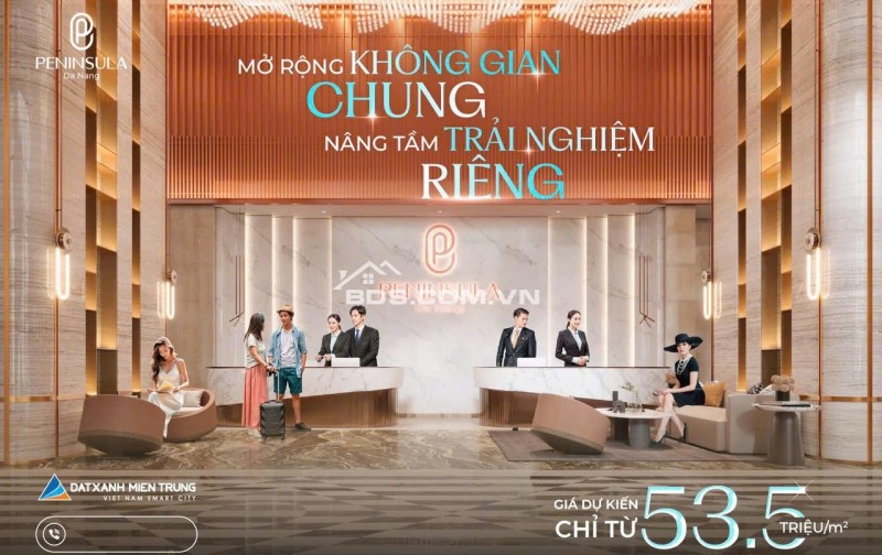 Peninsula Đà Nẵng Cơ hội đầu tư và an cư với căn hộ 2PN (Diện tích 62,7m2 - 96,3m2)giá trị tăng cao