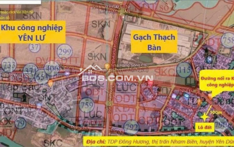 Đất ven kcn yên lư yên dũng bắc giang . diện tich 100m2 . mặt tiên 7m . giá 1ty 2