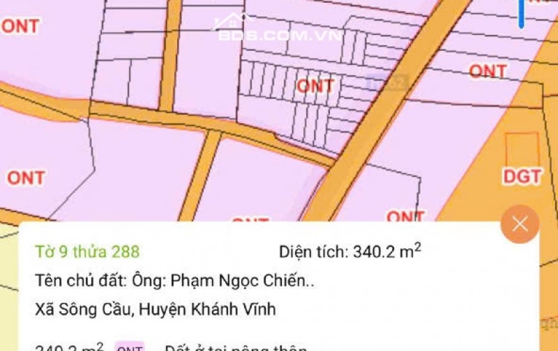 LÔ ĐẤT SÔNG CẦU -KHÁNH VĨNH - VỊ TRÍ ĐẸP