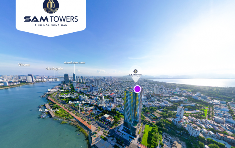 Căn hộ cao cấp view sông hàn 70m2 - 2pn - Tổng giá 4.6 tỷ - Sam Towers