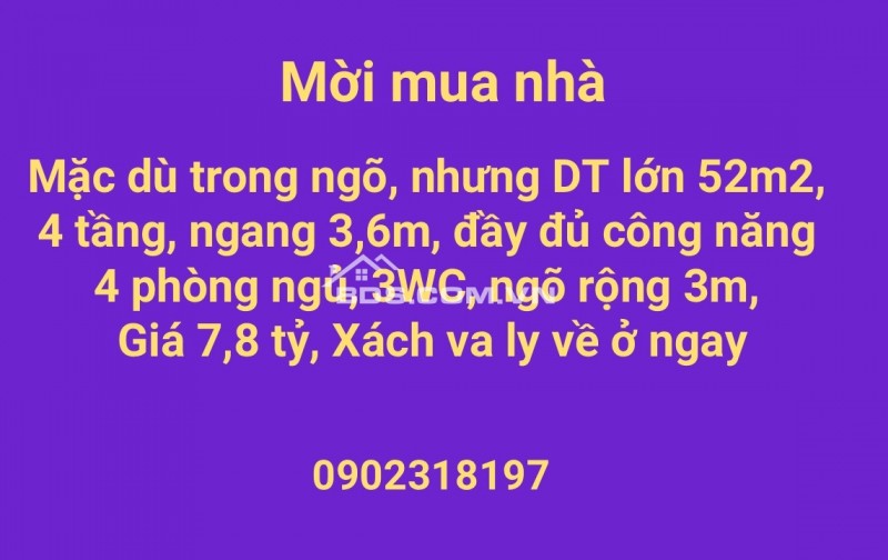 Dưới 8 tỷ không mua nhà 52m2, xây 4 tầng này thì mua nhà nào ở Hà Nội