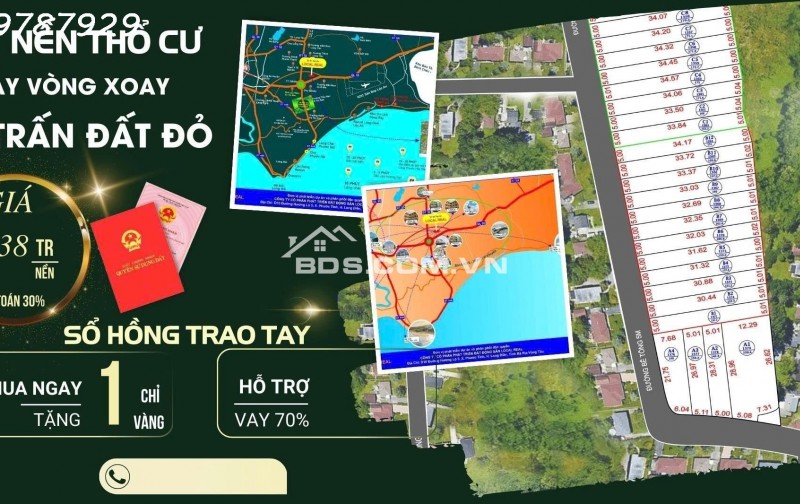 TRUNG TÂM TT ĐẤT ĐỎ,ĐẦU TƯ SINH LỜI NGAY TẠI  KHU PHÂN LÔ TT ĐẤT ĐỎ BÀ  RỊA VŨNG TÀU