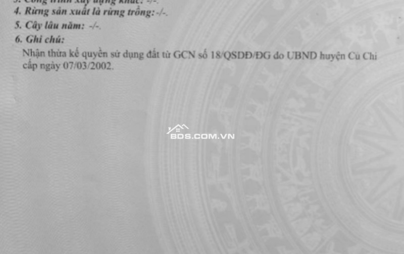 Ngộp gấp lô đất 300m2. Giá 640tr Tại Củ Chi Sổ Hồng Riêng.