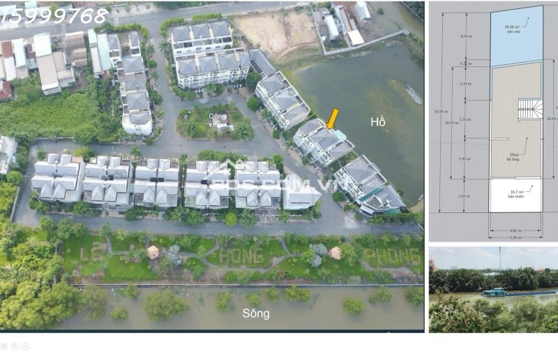 Nhà 4 tầng KDC Compound view sông Nhà bè,cách q7,q8 chỉ 7km. Giá 8ty8