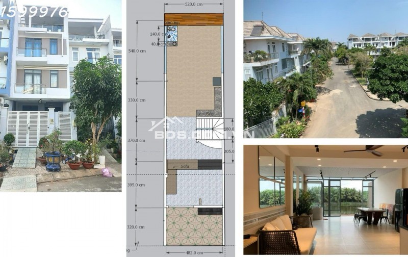 Nhà 4 tầng KDC Compound view sông Nhà bè,cách q7,q8 chỉ 7km. Giá 8ty8