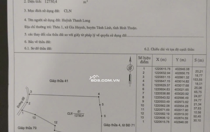 BÁN ĐẤT CAO SU 3HA – THÔN 1, XÃ GIA HUỲNH, HUYỆN TÁNH LINH, BÌNH THUẬN