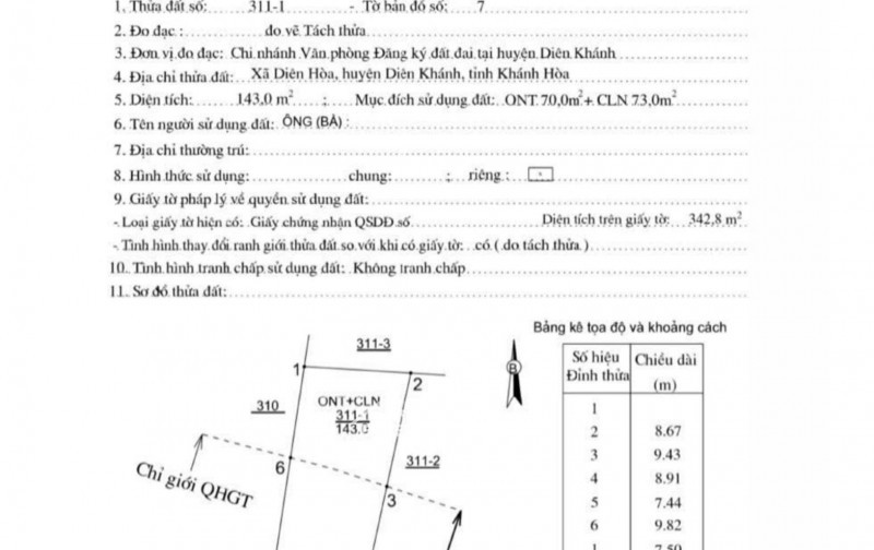 Chỉ 730 triệu/ lô có ngay lô đất đường nhựa. Diên Hoà - Diên Khánh