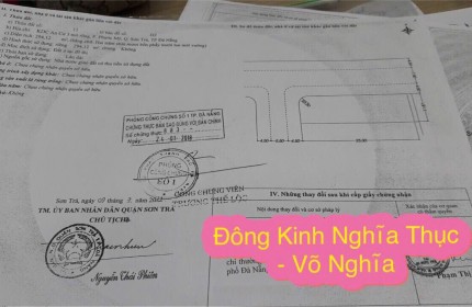 Bán lô 2 mt ĐÔNG KINH NGHĨA THỤC-VÕ NGHĨA, Phước Mỹ, STrà, Đà Nẵng dt 294m2 giá 4x tỷ.