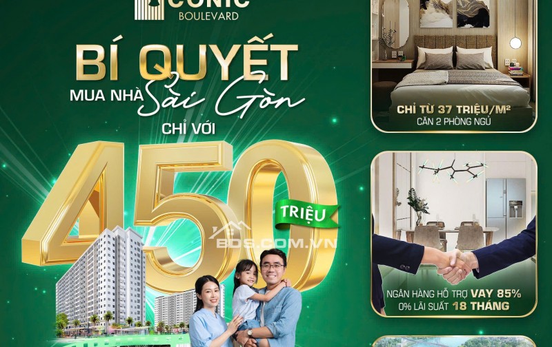 Chỉ 37 TR/M2 – Sở Hữu Ngay Căn Hộ Siêu Tiện Ích Tại KDC Conic Boulevard Huỳnh Bá Chánh, Tân Kiên, Bình Chánh, HCM