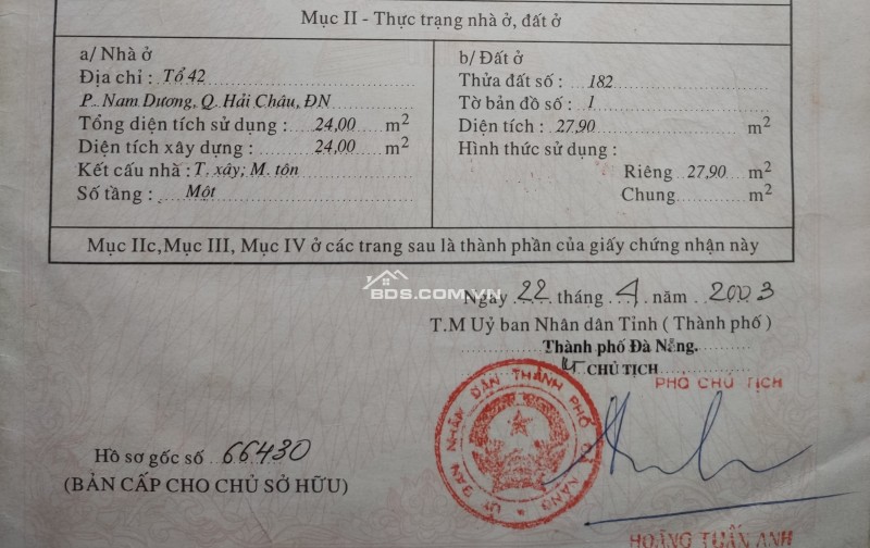 Bán nhà riêng chính chủ 27.9 m2 ở 572/129 Ông Ích Khiêm, phường Nam Dương, quận Hải Châu, Đà Nẵng