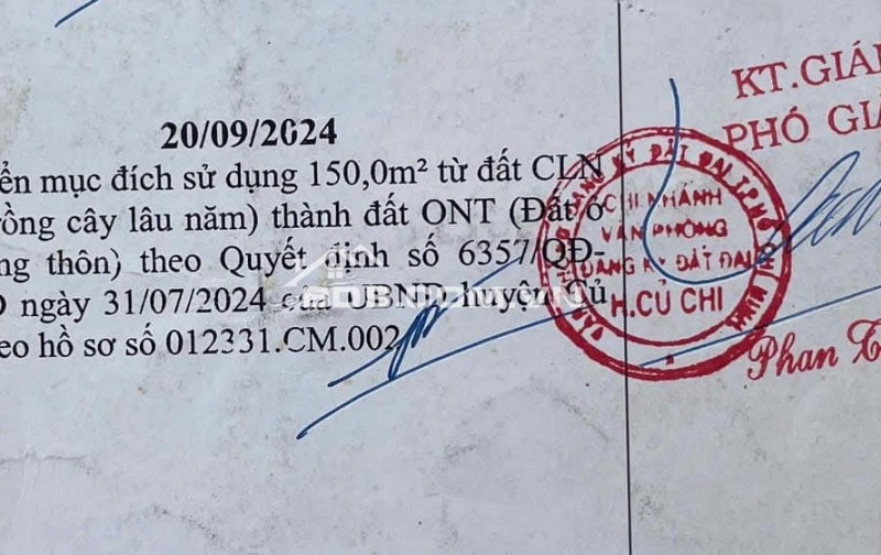 bán lô đất mặt tiền bà thiên xã nhuận đức , củ chi, dt 350m2 có 150m2 thổ cư giá 2,2 tỷ