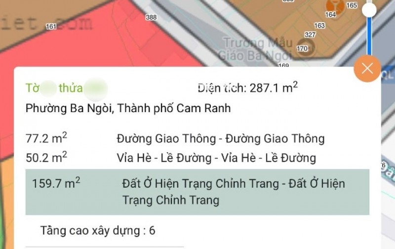 Trung tâm Cam Ranh, cách quốc lộ 80m, 287m2 có thổ cư đường ô tô rẻ nhất khu vực chỉ 200tr/mngang