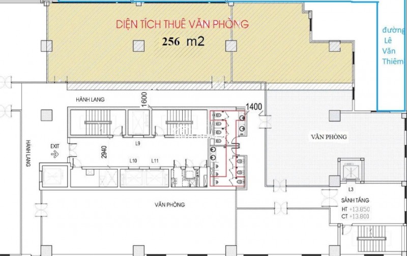 Cho thuê văn phòng tại Times Tower - Lê Văn Lương DT 800m2 có cắt nhỏ từ 250m2 giá thuê chỉ 290k/m2