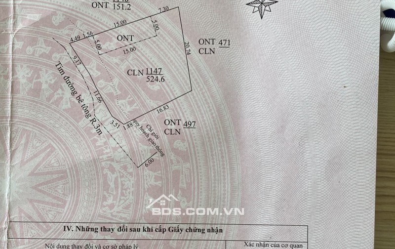 Cần bán gấp lô đất vườn diện tích 525m2, Tam Phước, Phú Ninh Quảng Nam, cách đường 615 chỉ 40m, gía chỉ 650tr