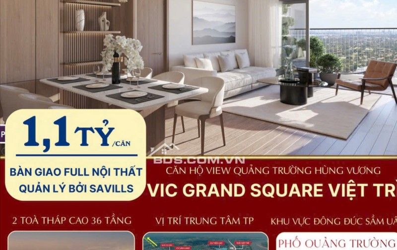 căn hộ thương mại cao cấp vic grand square giá chỉ 1,1 tỷ