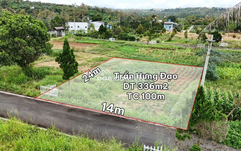 Lô đất 336m2 ( ngang 14m) TRẦN HƯNG ĐẠO - TP BẢO LỘC sẵn 100m thổ cư