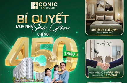 Chỉ 37 TR/M2 – Sở Hữu Ngay Căn Hộ Siêu Tiện Ích Tại KDC Conic Boulevard Huỳnh Bá Chánh, Tân Kiên, Bình Chánh, HCM