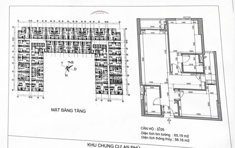 Bán CHCC AN PHÚ THUẬN AN - 65m2 (2PN2VS) - T2/2025 bàn giao - Giá 2.1 tỷ. Lh: 0949803201