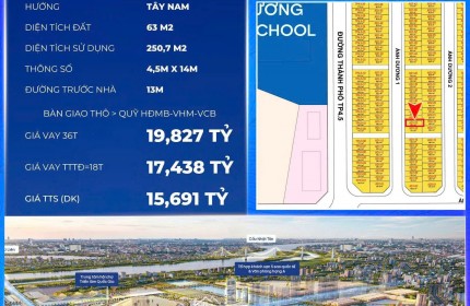 BIỆT THỰ ĐƠN LẬP MẶT HỒ 200M2 - HG7 -0X - VINHOMES CỔ LOA