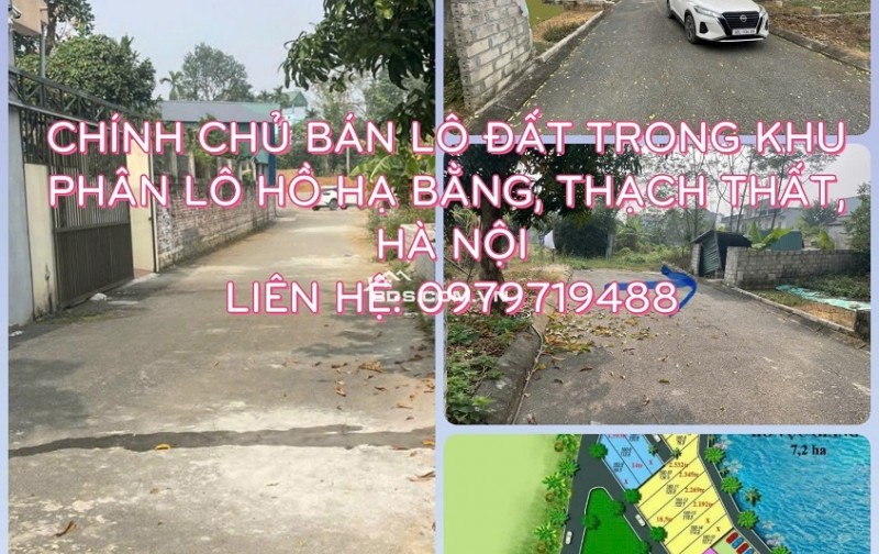 Chính chủ bán lô đất trong khu phân lô Hồ Hạ Bằng, Thạch Thất, Hà Nội