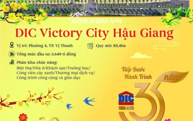 Mở bán Đất nền sẵn sổ TTTP -  DIC Victory Hậu Giang ưu đãi chiết khấu lên tới 10% trực tiếp từ CDT DIC