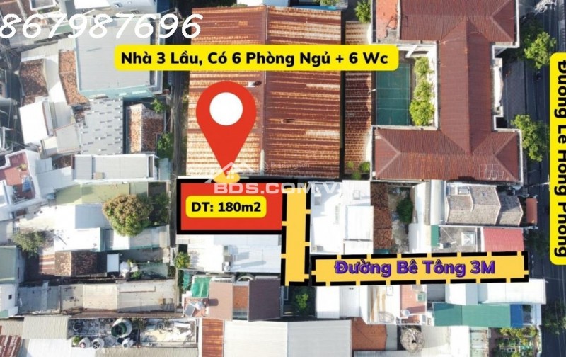 Bán hoặc Cho Thuê Nhà 3 Tầng Hẻm Lê Hồng Phong, Nha Trang - 6 Phòng Ngủ, Giá 28 Triệu/m²