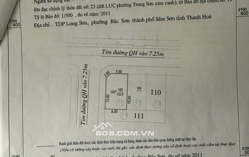 Chủ Cần Nhượng Lại 2 Lô Đất Tại Mặt Bằng Công Cộng Bắc Sơn - Vị Trí Vàng TP Sầm Sơn