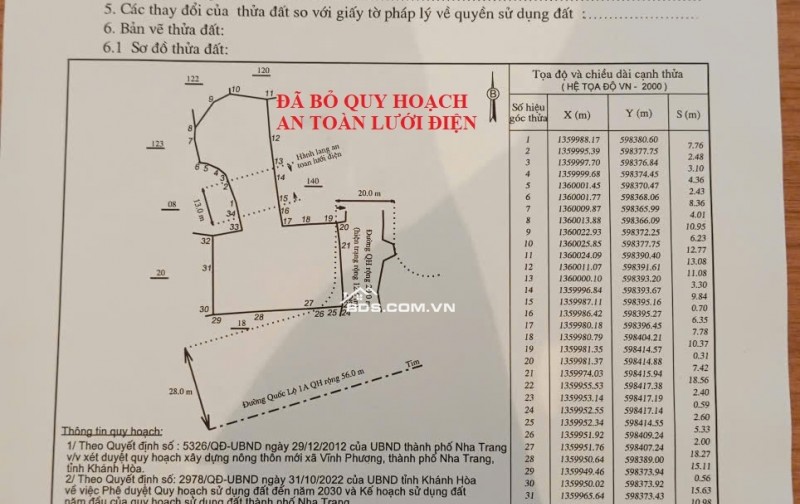 Bán đất Quốc lộ 1A, 24 tỷ, 2122m2, giá siêu hời, Nha Trang, Khánh Hòa