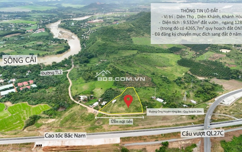 Cơ hội đầu tư Khánh Hòa: 9600m2 đất thổ cư Diên Thọ, Diên Khánh - Chỉ 4.2 tỷ!