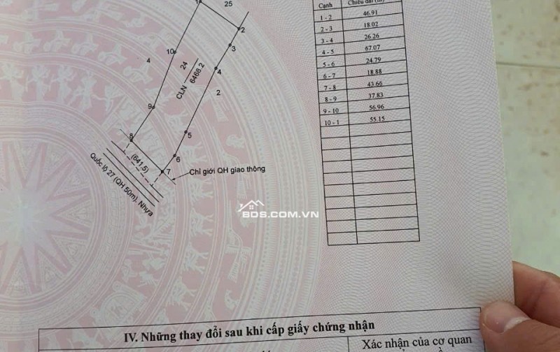 Chính Chủ Bán Lô Đất Đẹp View Hồ Mát Mẻ, Mặt Tiền Ql 27, Xã Krông Nô, Huyện Lắk,