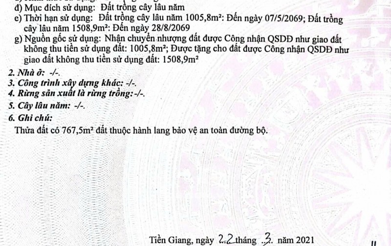 Bán đất Gò Công Tây Tiền Giang, Đất Trồng Câu Lâu Năm, pháp lý chuẩn, giá từ 2ty100 Lh:0975629934.