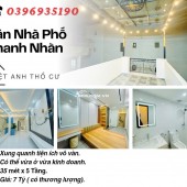 Bán nhà phố Thanh Nhàn, Ngõ Thông Kinh Doanh, Trung Tâm Quận, 35mx5T, Giá: 7 Tỷ, Lh: 0396935190.