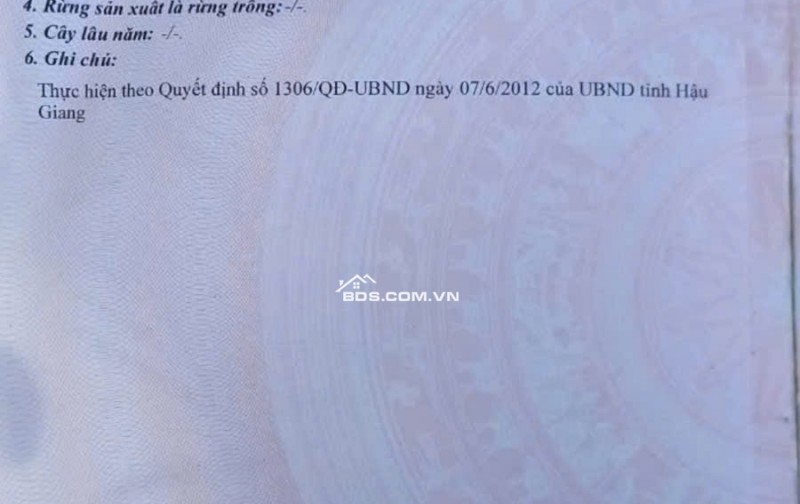 Cần bán nền 1,050 tỷ Đông Phú Châu Thành Hậu Giang