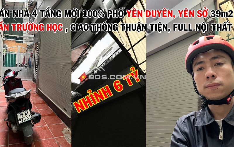 Nhà đẹp phố Yên Duyên, Yên Sở – 4 tầng, full nội thất, giá tốt