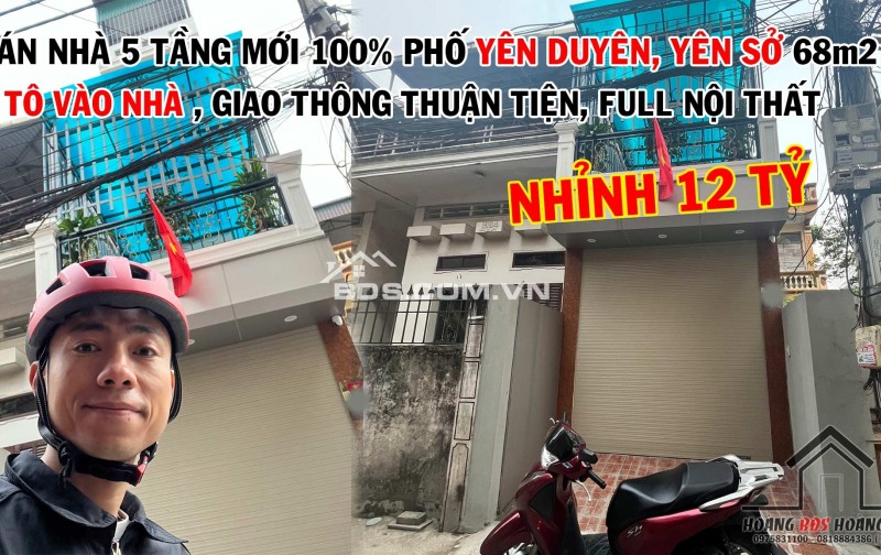 Nhà đẹp phố Yên Duyên, Yên Sở - gara ô tô - full nội thất - giá nhỉnh 12 tỷ