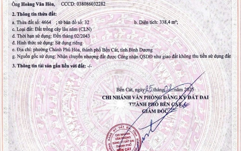 Đất nền sổ sẵn KCN VSIP 2 Bình Dươn giá rẻ chỉ cần 375tr