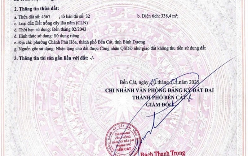 BÁN ĐẤT THÀNH PHỐ BẾN CÁT BÌNH DƯƠNG