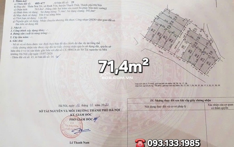 Bán 2 Lô Góc Quá Đẹp Tại Bình Yên Hòa Lạc