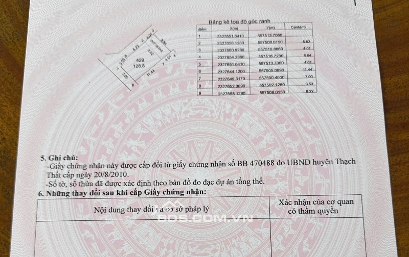 Bán Lô Góc 128,8m Tại Bình Yên Hòa Lạc Giá Tốt