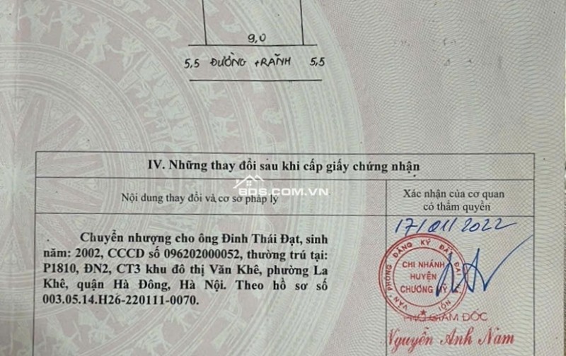 Cần Bán 180m Full TC - 2 Mặt Tiền Trước Sau - Sát QL 21A