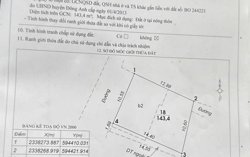 bán lô đất đẹp ở thiết úng vân hà đông anh hà nội chính chủ