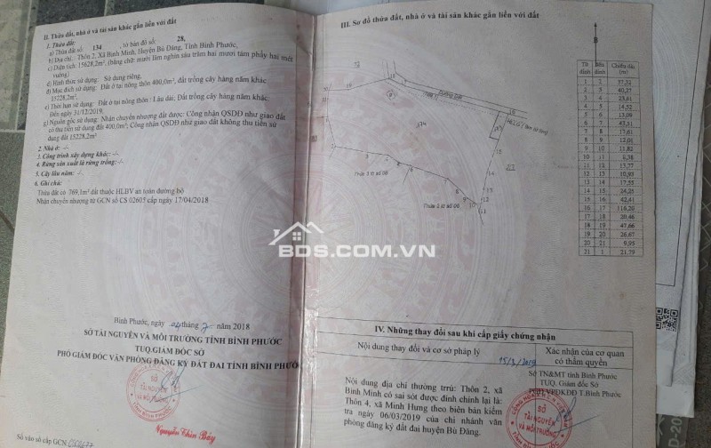 Bán 200m Đất Mặt Tiền Đường, Sâu 30m Của 3 Lô Đất Tại Xã Bình Minh, Huyện Bù Đăng, Tỉnh Bình Phước.