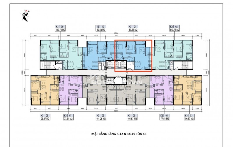 Bán căn hộ K3 khai sơn tower view sông 90m2*2PN, 2wc  nội thất đầy đủ giá 6,2 tỷ