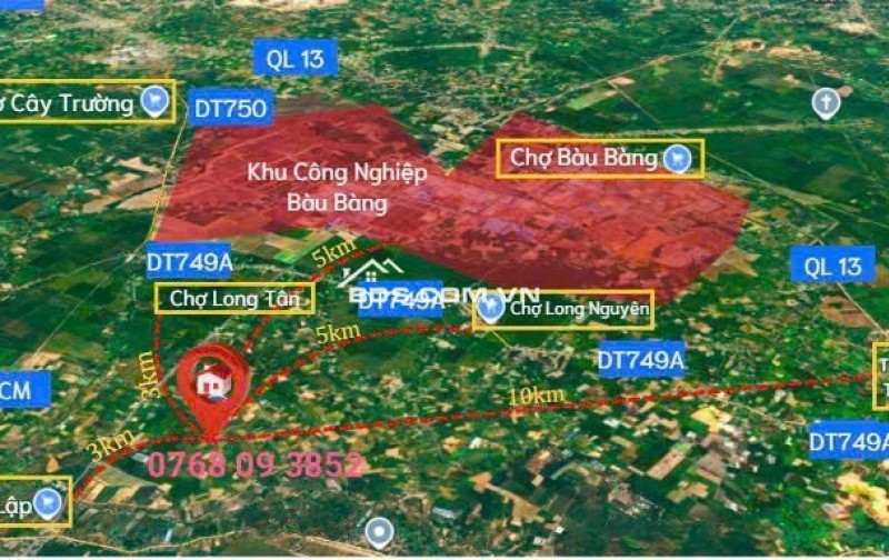 Đất nền sổ sẵn Long Tân - Dầu Tiếng giá rẻ chỉ cần 280tr