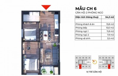 Bán căn hộ 54m2 chung cư cao cấp The charm An hưng giá 4,1x tỷ