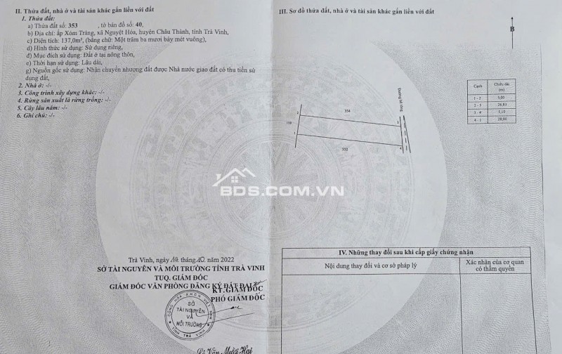 Bán 2 Lô Đất Full Thổ Cư Tại Đường Võ Văn Kiệt, Xóm Trảng, Xã Nguyệt Hóa, Huyện Châu Thành, Trà Vinh